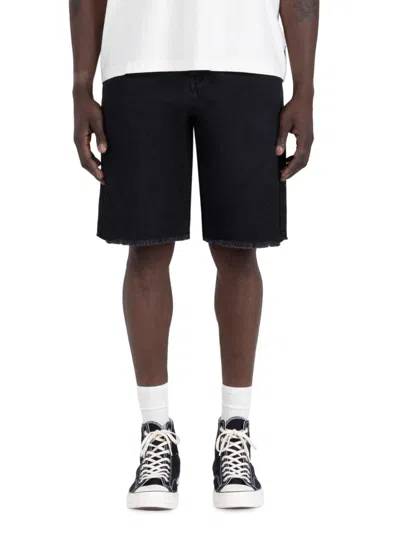 Honor The Gift Men's Fringe-hem Cotton-blend Drawstring Shorts In Black
