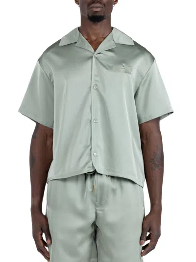 Honor The Gift Men's Logo Satin Camp Shirt In Gray