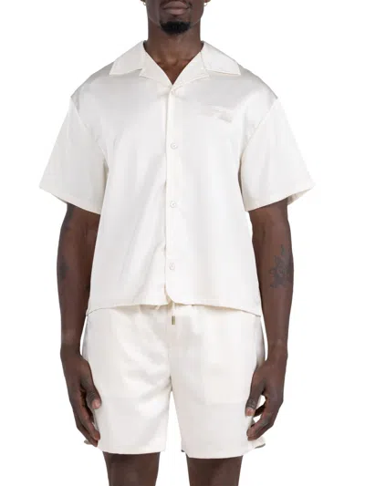 Honor The Gift Men's Logo Satin Camp Shirt In White