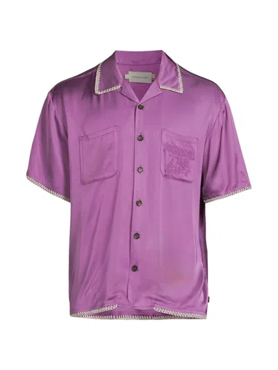 Honor The Gift Men's Pride And Tradition Blanket Stitch Short-sleeve Shirt In Purple