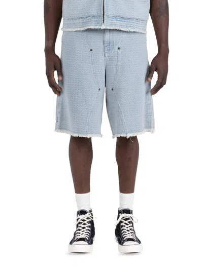 Honor The Gift Men's Raw-edge Denim Shorts In Blue