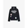Honor The Gift Mens Black Patchwork Party Logo-print Cotton-jersey Hoody In Black