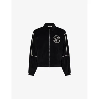 Honor The Gift Mens Black Piping Logo-embroidered Woven Track Jacket Xl