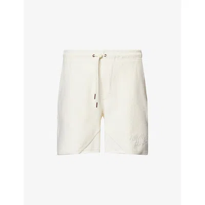 Honor The Gift Mens Bone Block Party Embroidered-text Cotton-jersey Shorts Xl In Neutral