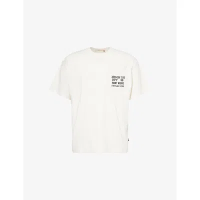 Honor The Gift Mens Bone Paint Works Chest-pocket Cotton-jersey T-shirt Xl In White