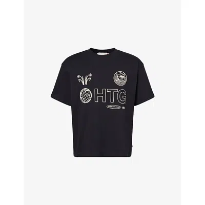Honor The Gift Mens Black City Parks Printed Cotton T-shirt