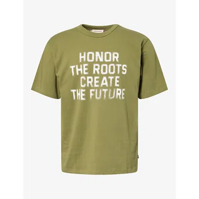 Honor The Gift Mens Honor The Roots Graphic Cotton T-shirt Olive Xl