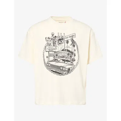 Honor The Gift Mens La Chain City Graphic Cotton-jersey T-shirt Bone Xxl In Neutral