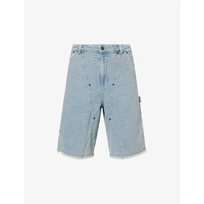 Honor The Gift Mens Light Indigo Novelty Frayed Denim Shorts In Multi