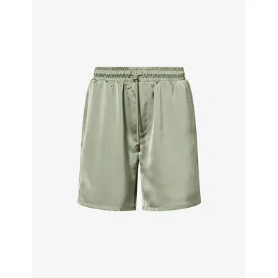Honor The Gift Mens Sage Drawstring Relaxed-fit Satin Shorts In Green