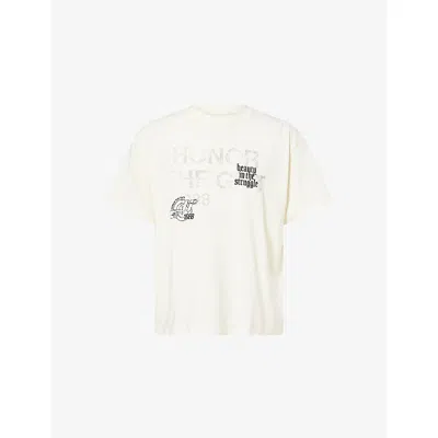 Honor The Gift Mens White Beauty In The Struggle Crew-neck Cotton T-shirt In Neutral