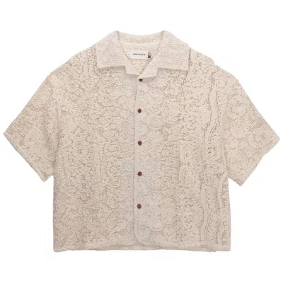 Pre-owned Honor The Gift Mind Maze Camp Shirt 'natural' | Cream | Men's Size S In White