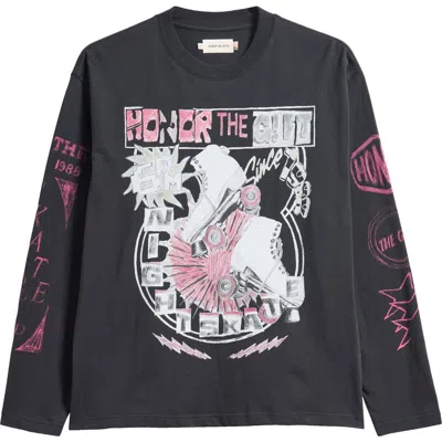 Honor The Gift Night Skate Long Sleeve Cotton Graphic T-shirt In Black