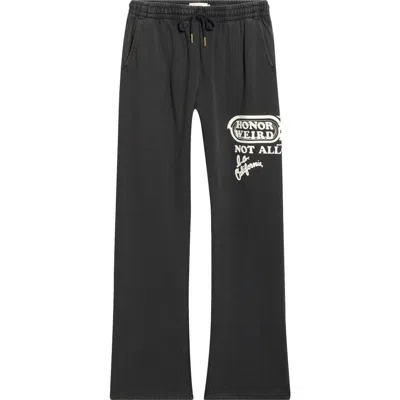 Honor The Gift Not Allowed Graphic Cotton Fleece Pants In Black