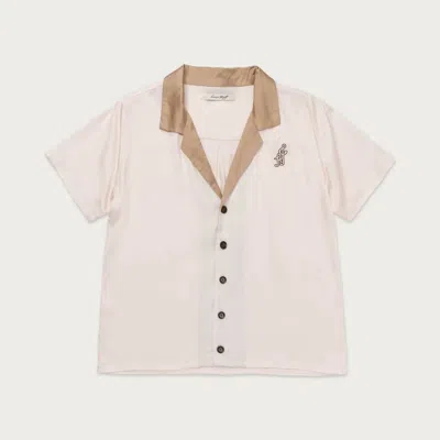 Honor The Gift Notes Cotton Camp Shirt In Cream