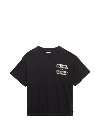 Honor The Gift Nothing Changes Cotton Graphic T-shirt In Black