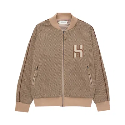 Pre-owned Honor The Gift Novelty Knit Track Jacket 'brown'