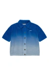 Honor The Gift Ombré Open Stitch Button-up Shirt In Blue