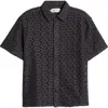 Honor The Gift Open Stitch Short Sleeve Button-up Shirt In Blue