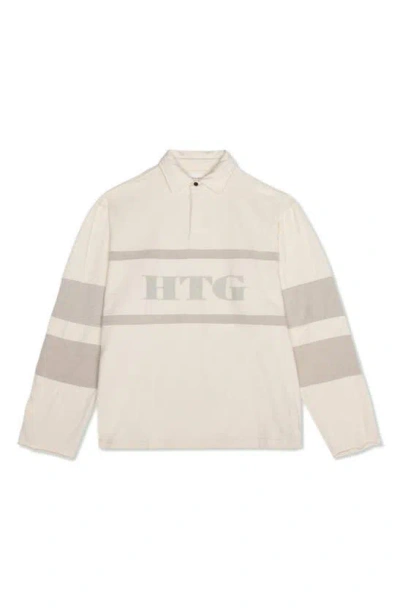 Honor The Gift Oversize Cotton Rugby Polo In Bone