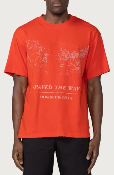 Honor The Gift Oversize Pave The Way Graphic Tee In Orange