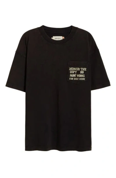 Honor The Gift Paint Works Graphic Pocket T-shirt In Black