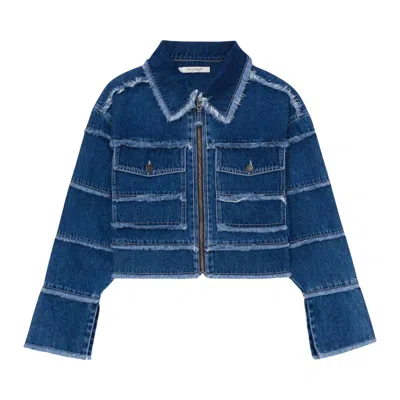Pre-owned Honor The Gift Panel Denim Jacket 'indigo' | Blue | Women's Size S
