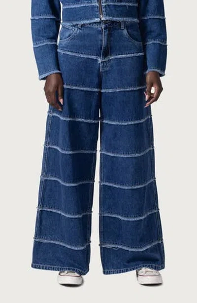 HONOR THE GIFT HONOR THE GIFT PANELED HIGH WAIST WIDE LEG JEANS