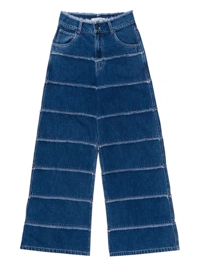 HONOR THE GIFT PANELLED FRAYED-EDGE JEANS