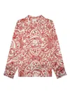 Honor The Gift Patterned-print Long-sleeves Shirt In Red