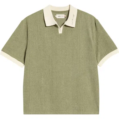 Honor The Gift Pique Johnny Collar Polo In Green
