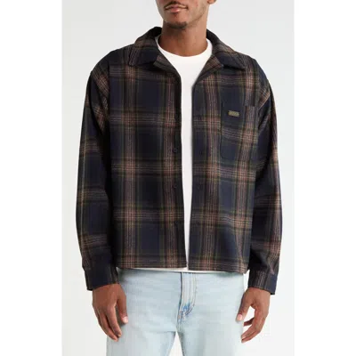 Honor The Gift Plaid Flannel Overshirt In Brown