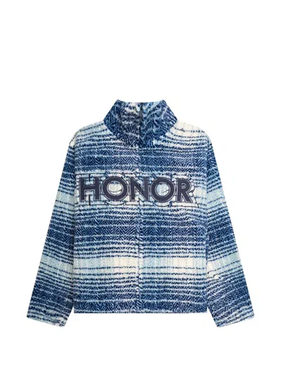 Honor The Gift Plaid Zipped Jacket In Blue