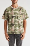 HONOR THE GIFT HONOR THE GIFT POCKET ACES CAMO PRINT COTTON GRAPHIC T-SHIRT