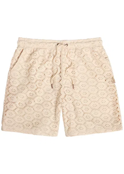 Honor The Gift Pointelle Cotton-blend Crochet Shorts In White