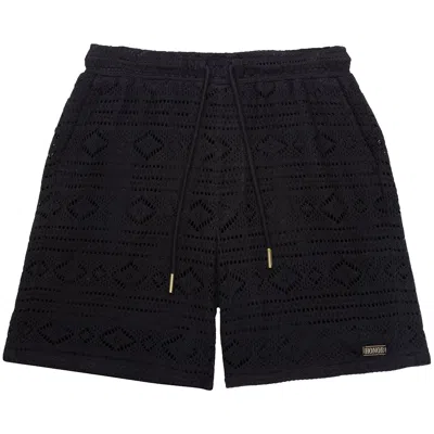 Pre-owned Honor The Gift Pointelle Crochet Drawcord 7" Short 'black' | Men's Size M