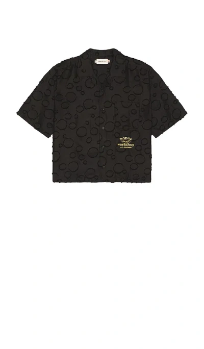 Honor The Gift Polka Dot Camp Shirt In Black