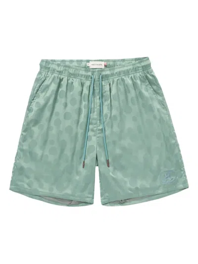 Honor The Gift Polka-dot Jacquard Shorts In Green