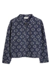 Honor The Gift Print Denim Riding Jacket In Navy