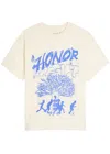 Honor The Gift Mens Bone Graphic-print Short-sleeve Cotton T-shirt In White