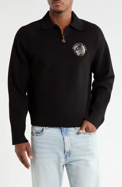 Honor The Gift Quarter Zip Knit Polo In Black