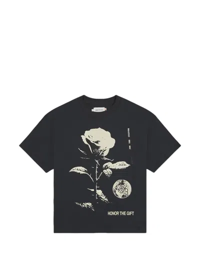 Honor The Gift Rose From Concrete T-shirt In Black