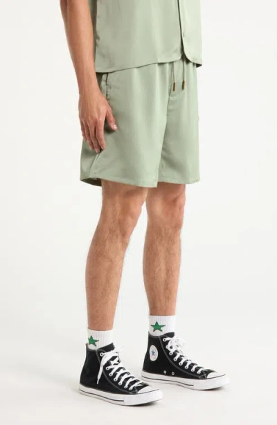 Honor The Gift Satin 7-inch Drawcord Shorts In Green