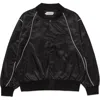 Honor The Gift Satin Piped Bomber Jacket In Black