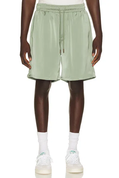Honor The Gift Satin Drawcord 7 Shorts In Green