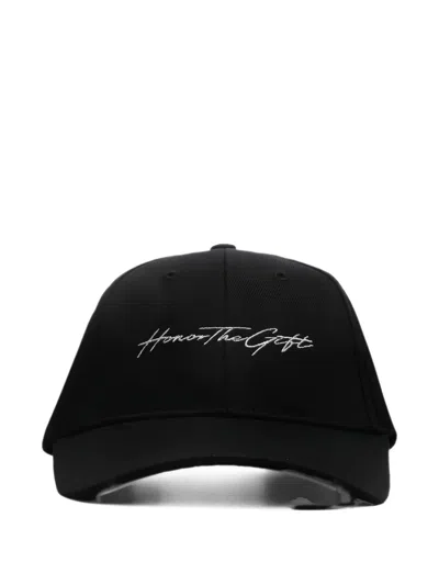 Honor The Gift Script Logo-embroidered Cap In Black