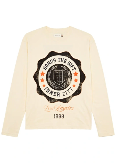 Honor The Gift Seal Printed Cotton Top In Cream