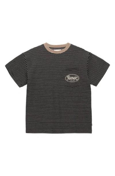 Honor The Gift Smoky Stripe Short Sleeve T-shirt In Black