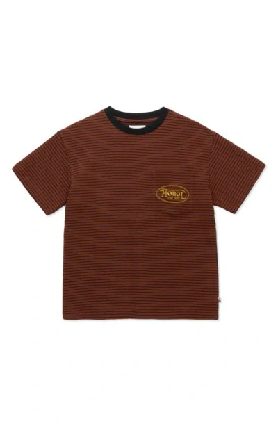 Honor The Gift Smoky Stripe Short Sleeve T-shirt In Terra Cotta