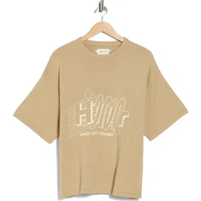 Honor The Gift Sounds Short Sleeve Cotton Sweater In Brown